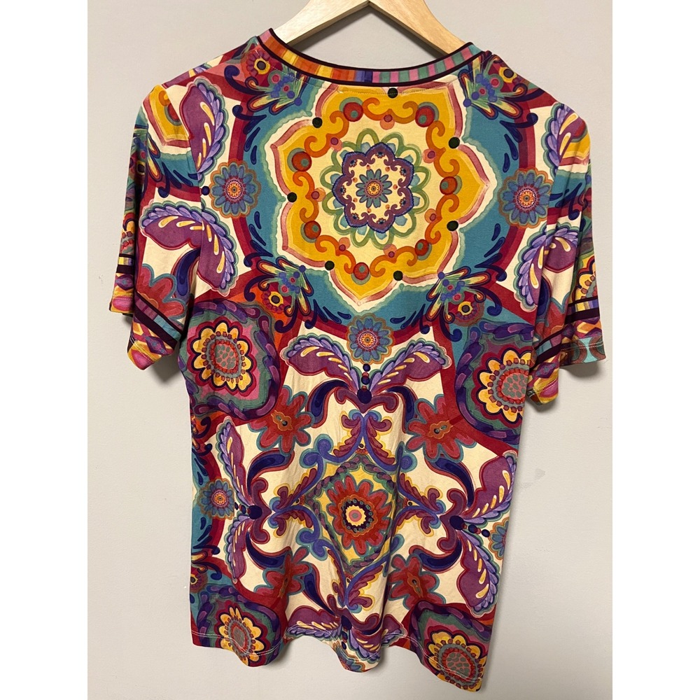 Johnny Was Mandala Print Top Womens L Multicolor Pre-owned Boho Rayon T13925-2 - Picture 2 of 7